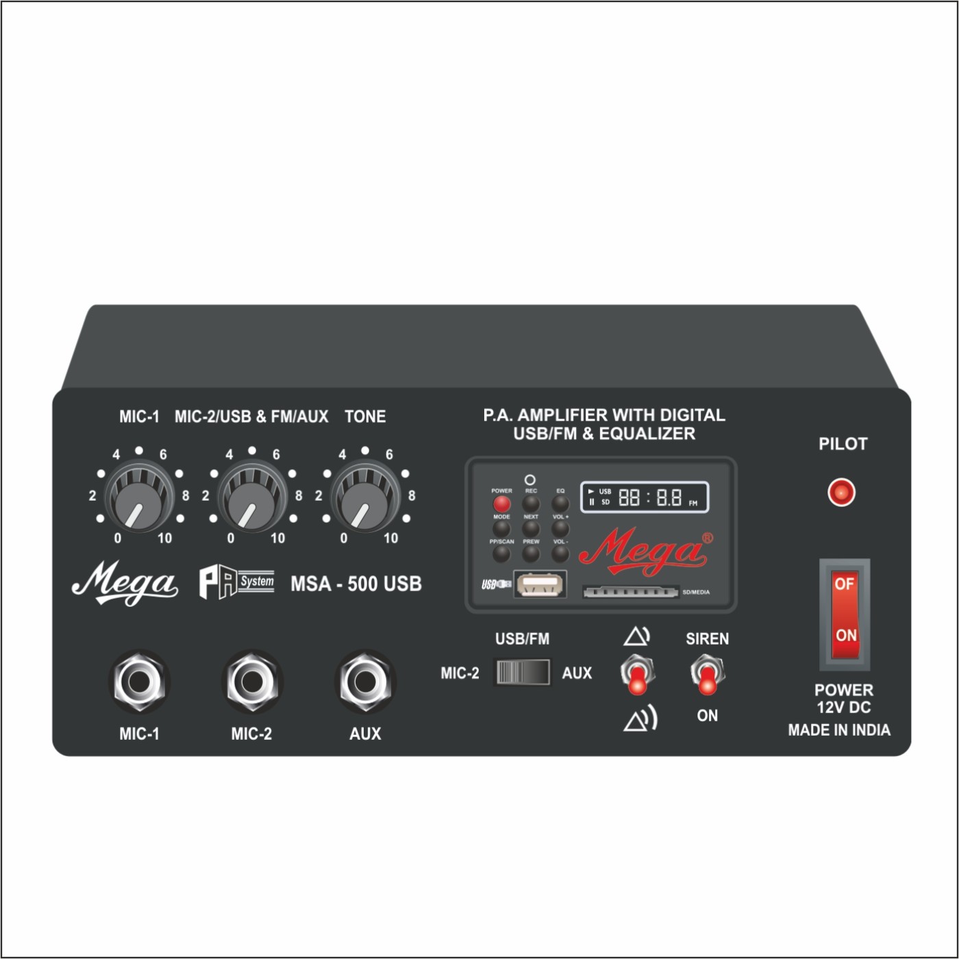 MSA 500 U P.A. Mobile Amplifier Cum Siren